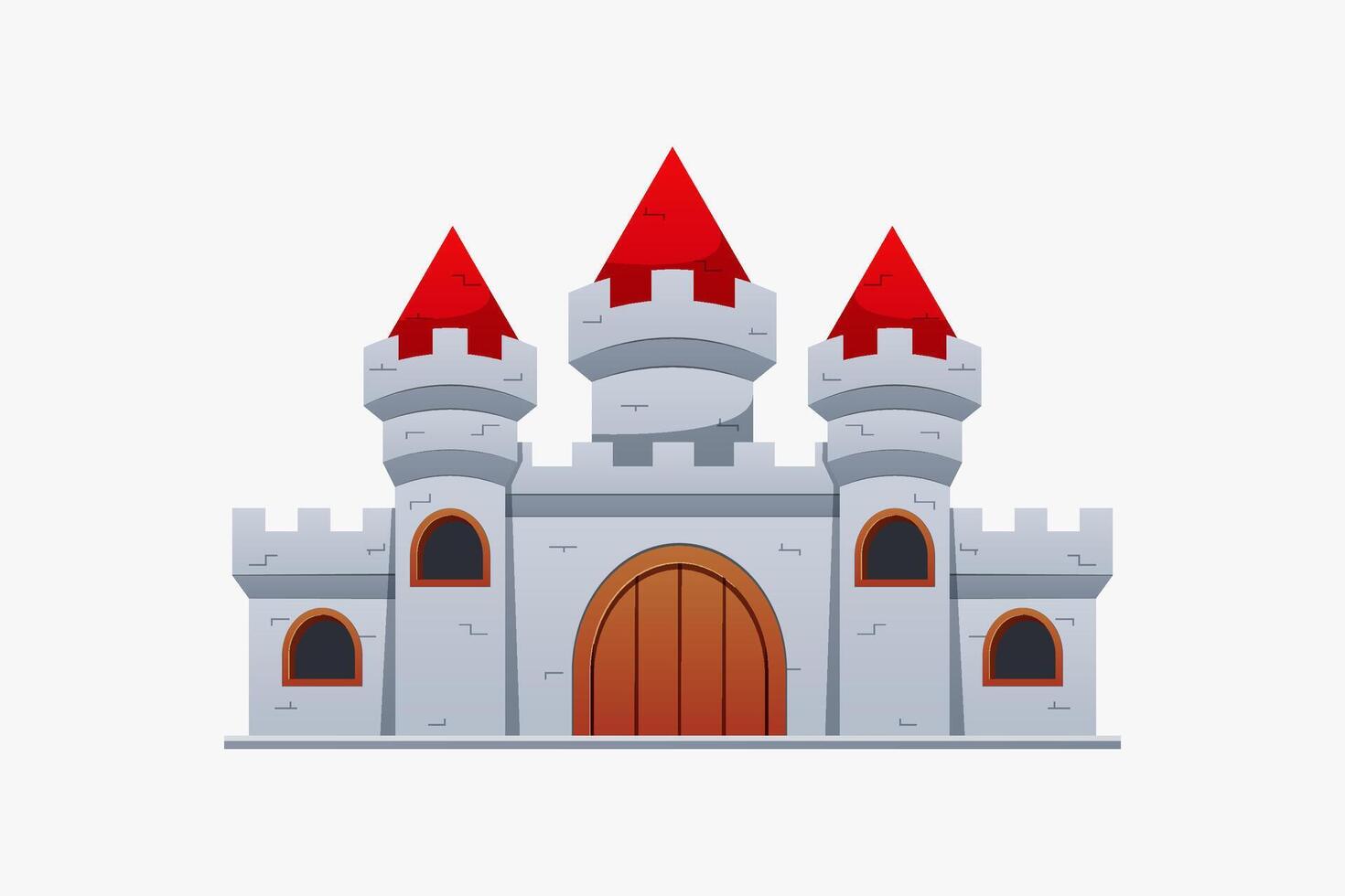 Stone castle isolated on white background. vector