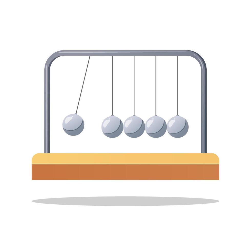 Newton cradle pendulum balls isolated on white background. vector