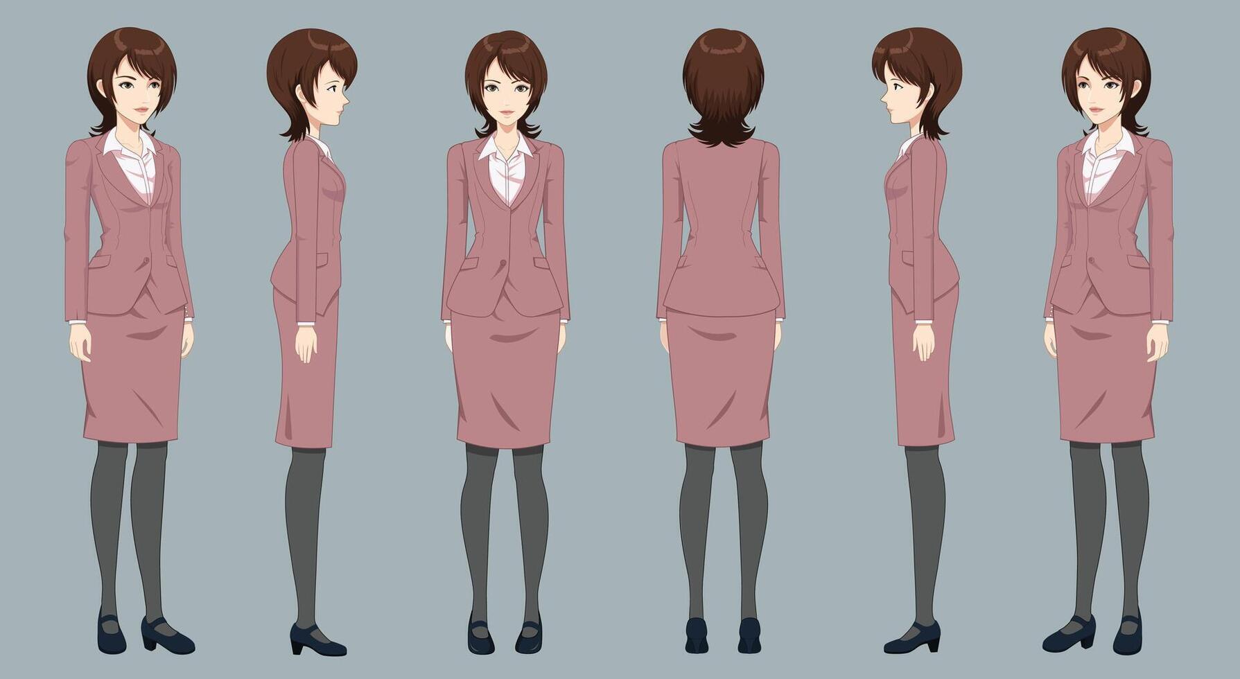 Business woman character design in a suit vector