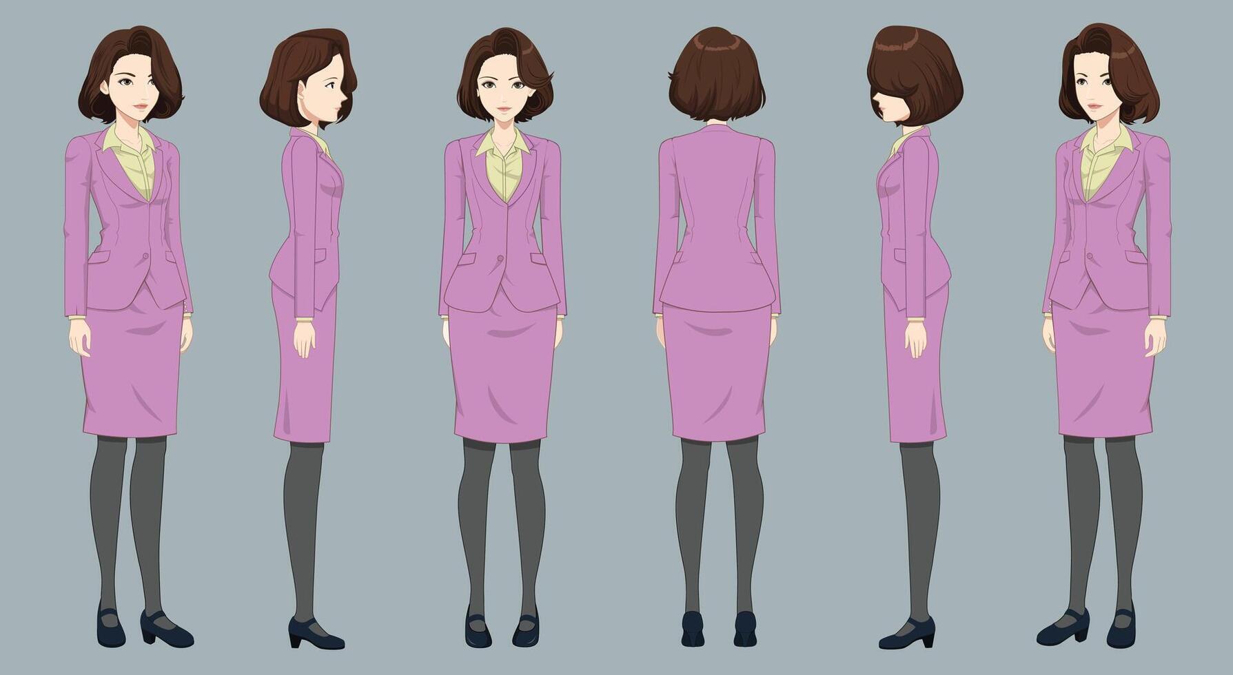 Animated character in a pink suit vector
