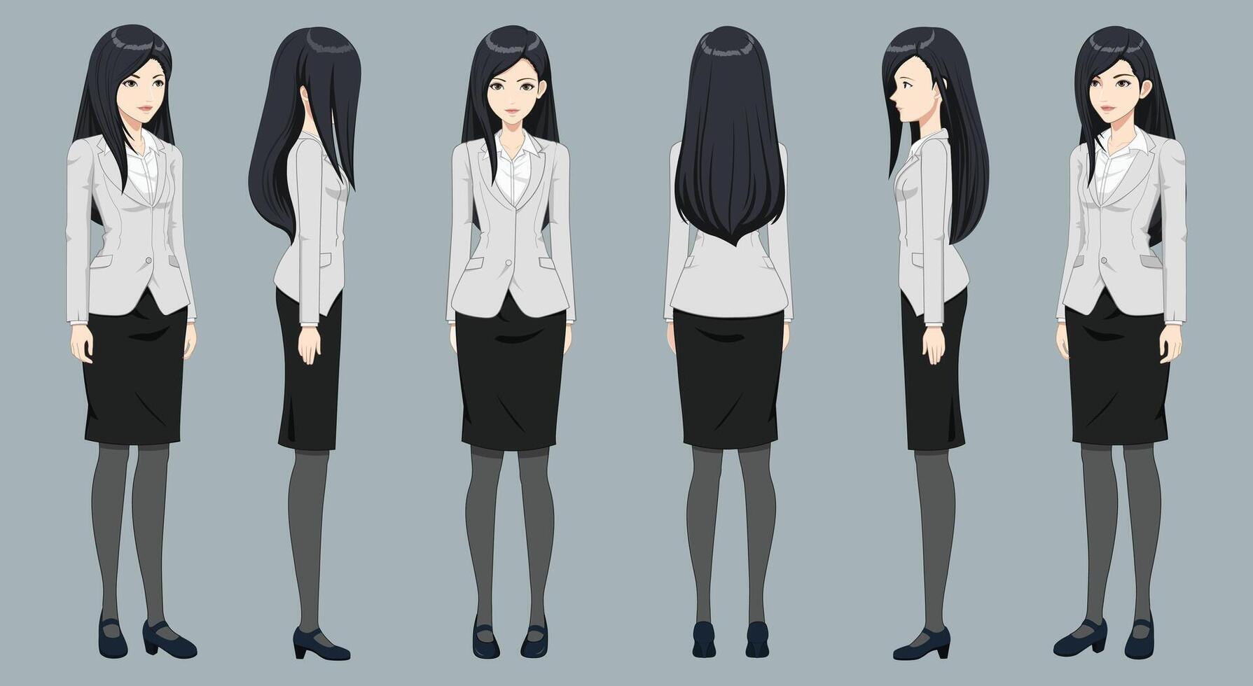 Businesswoman character in elegant outfit vector