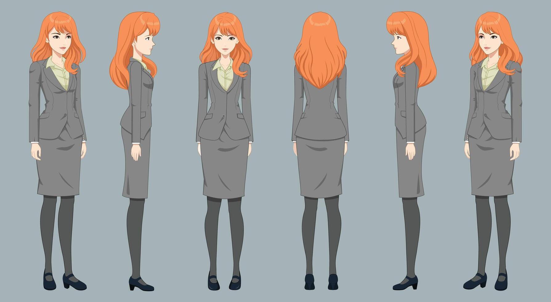 Animated character in professional attire vector