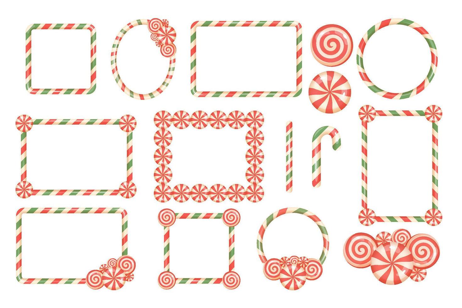 Candy-themed decorative frames collection vector