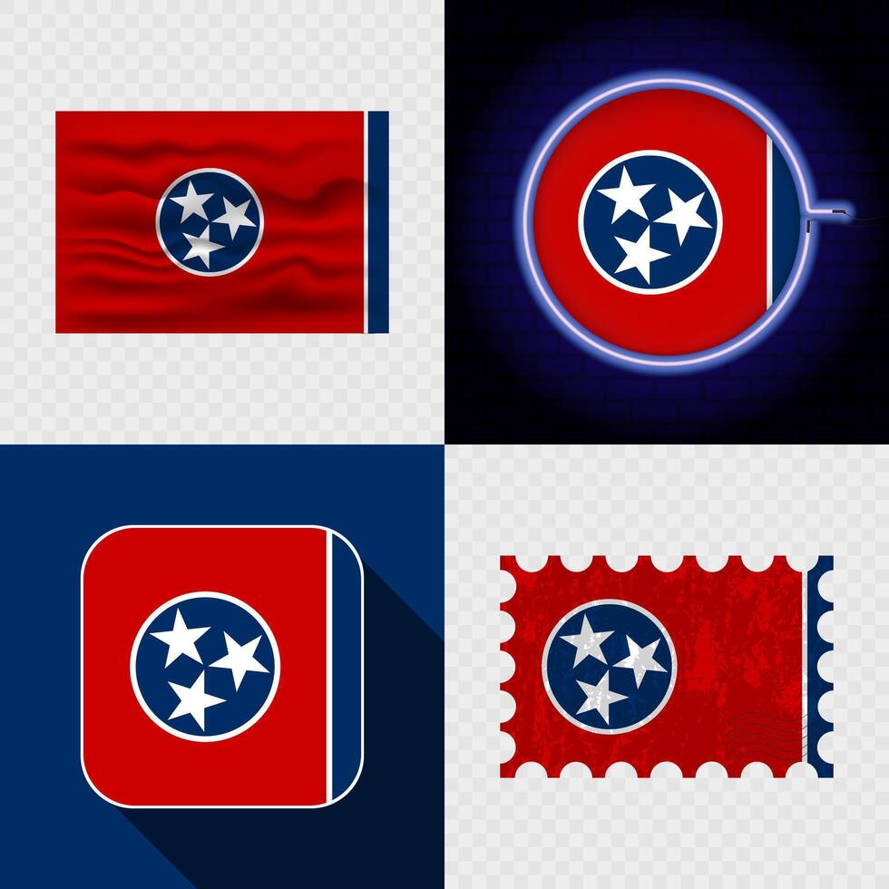 Creative the Tennessee Flag Icon Set Collection. vector