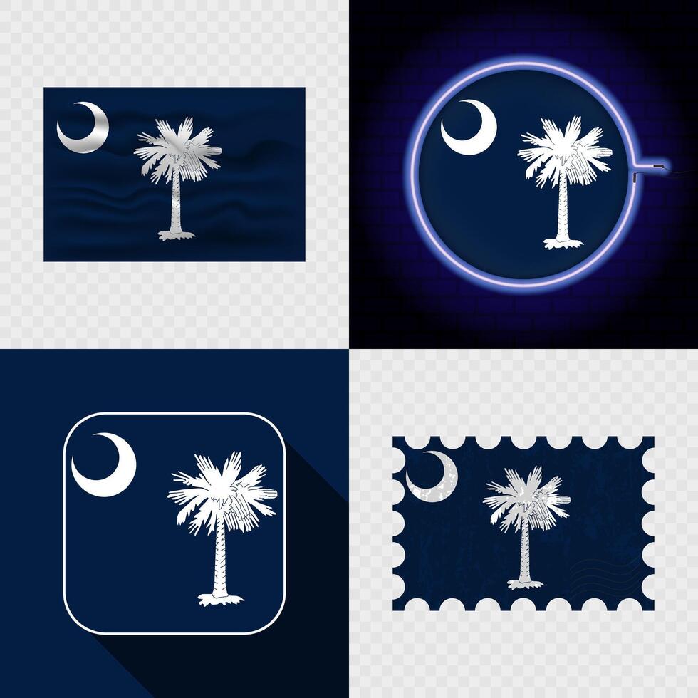 Creative the South Carolina Flag Icon Set Collection. vector