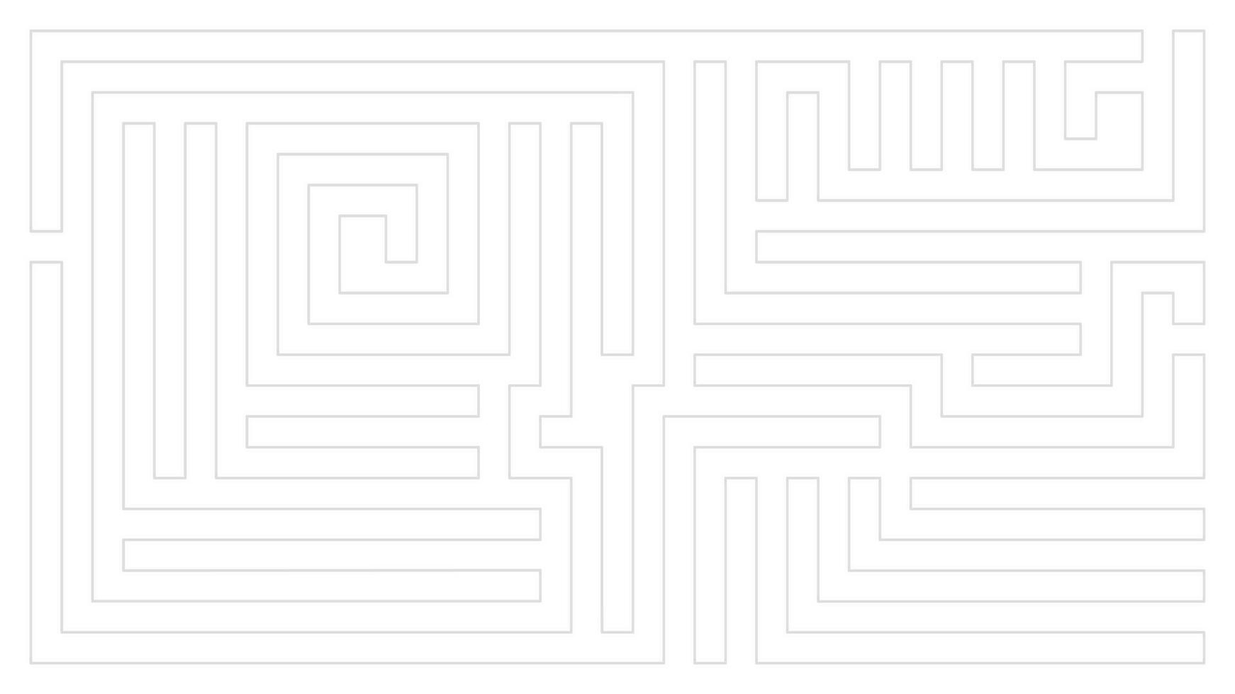 Gray labyrinth pattern lines on white background graphic illustration. vector