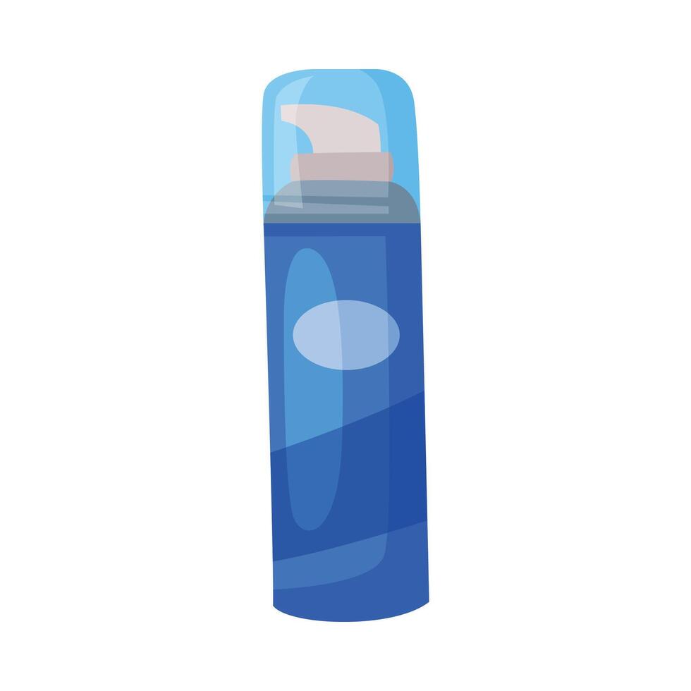 Shaving Foam Bottle, Barber Supplies for Professional Shaving Cartoon Style Illustration vector