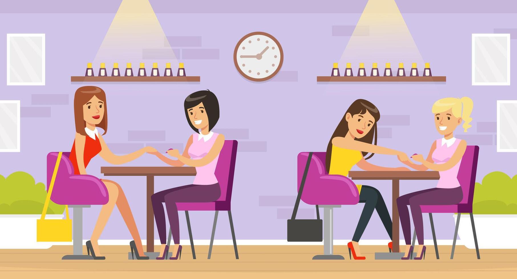 Friends sitting in a cafe chatting vector