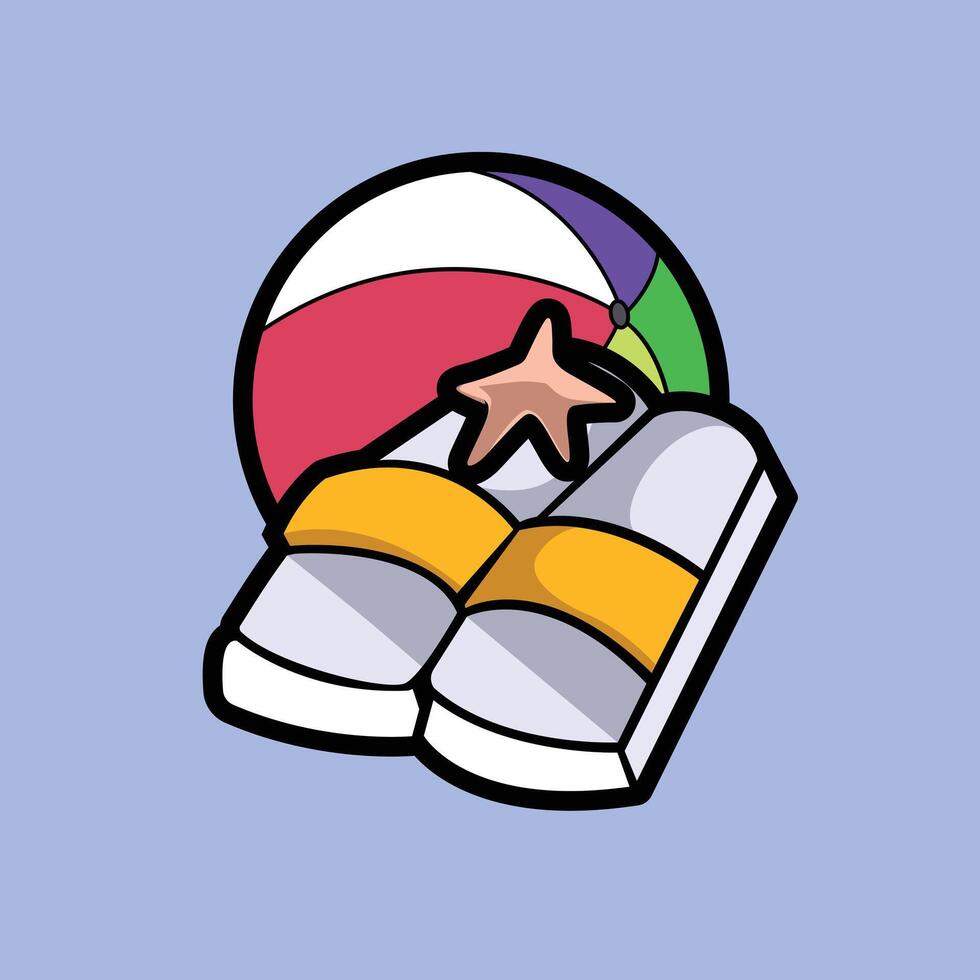 sandals on the beach vector