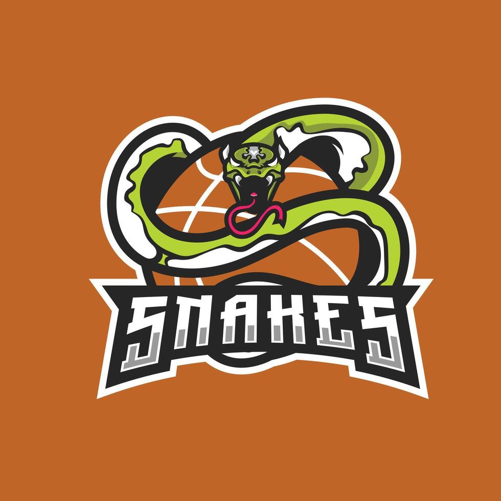 snake basketball mascot logo vector