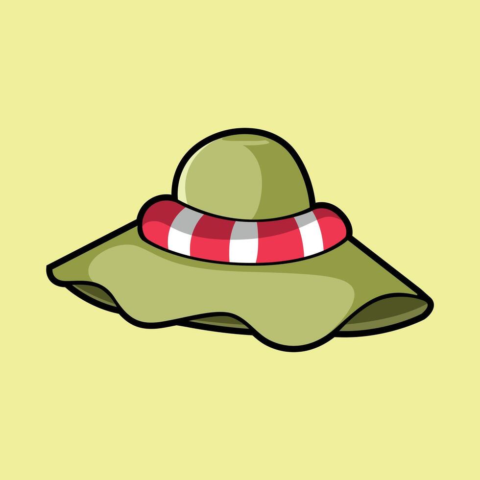wide hat beach vector