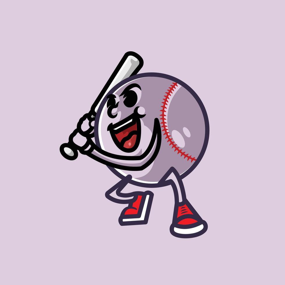 baseball character mascot logo vector