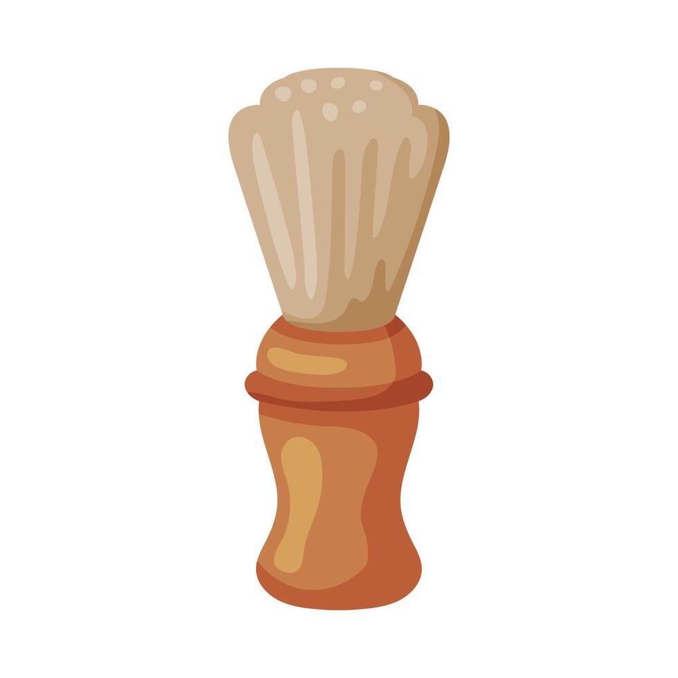 Shave Brush Tool, Barber Supplies for Professional Shaving Cartoon Style Illustration vector