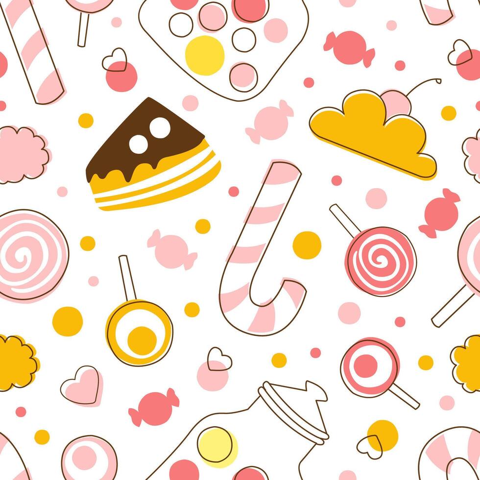 Colorful candy pattern with sweets vector
