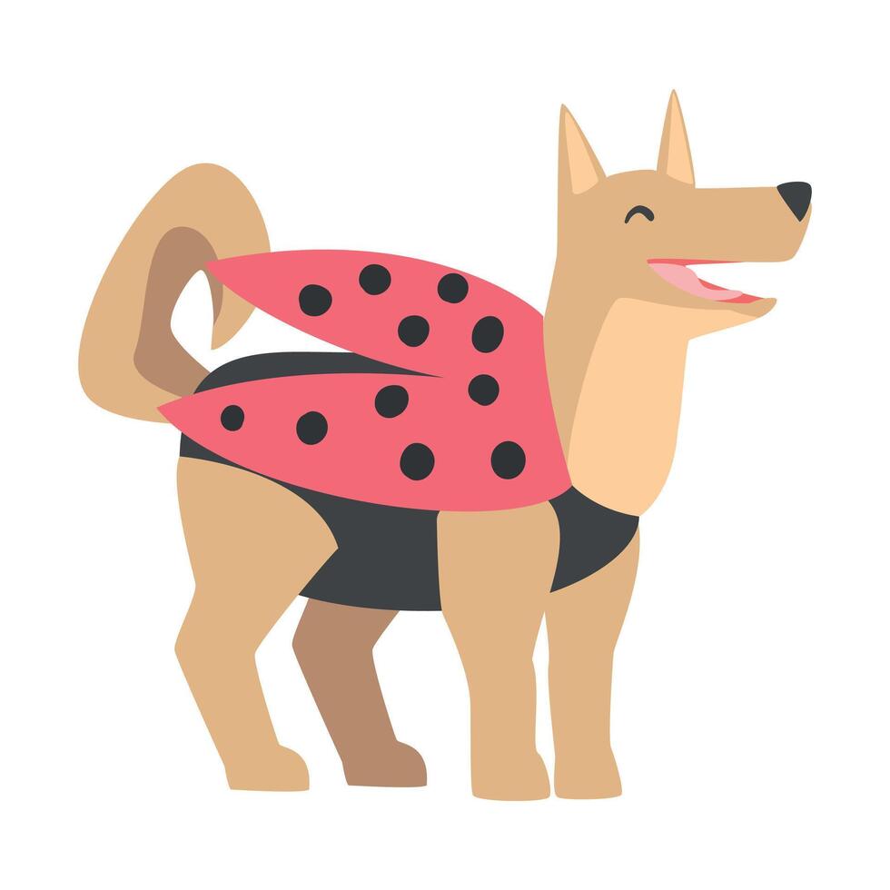 Dog in ladybug costume vector