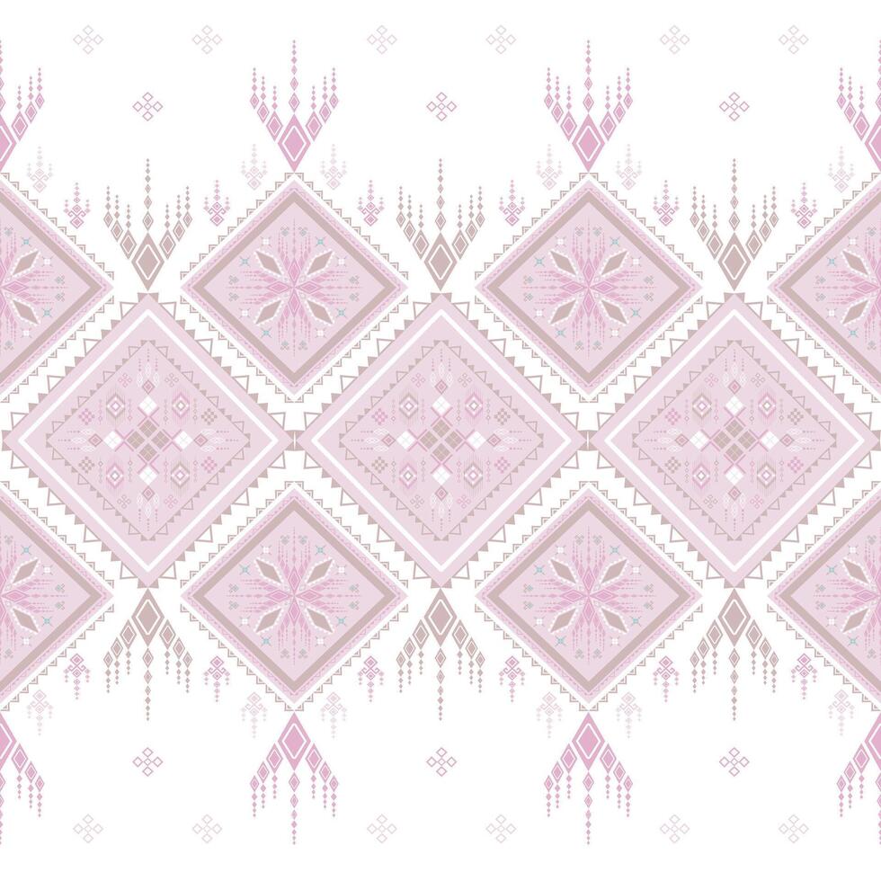 white and pink geometric ethnic pattern in native American style vector