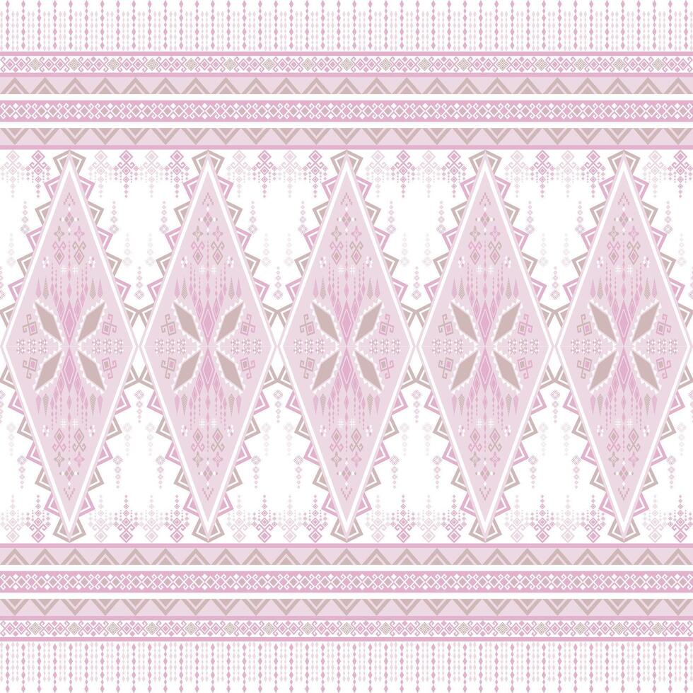soft pink color geometric ethnic pattern vector