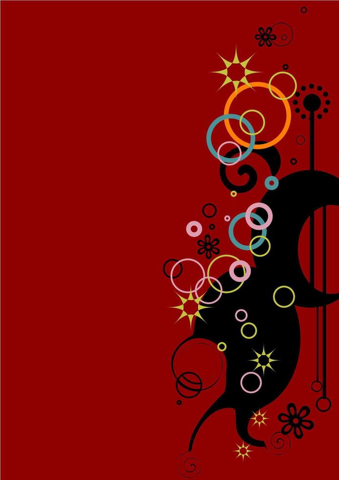 Elegant Abstract Floral Dark Red Background Illustration vector