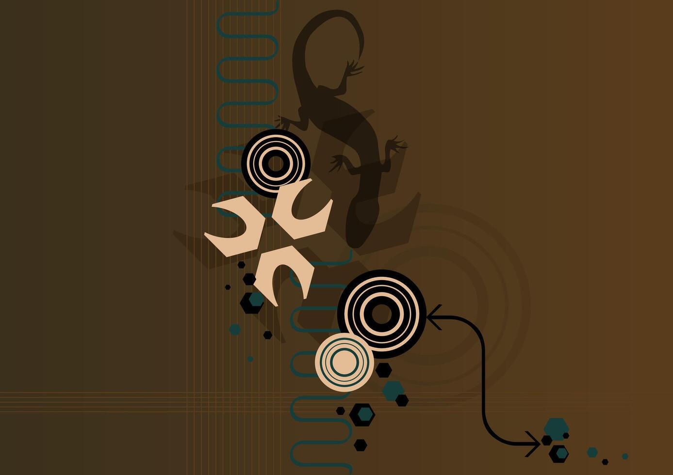 Elegant Abstract Floral Pattern in Warm Brown Tones Background vector