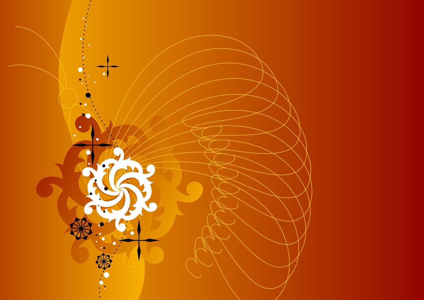 Vibrant Abstract Floral Background in Bold Red and Orange Art vector