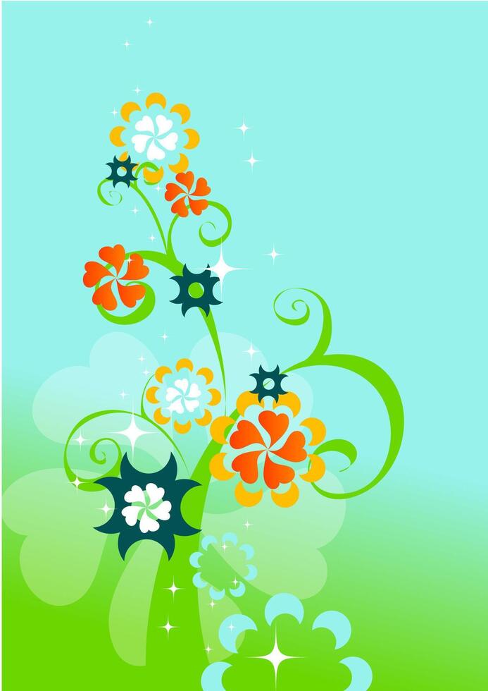 Elegant Abstract Floral Pattern in Soft Green and Blue Watercolor Background for Modern Design vector