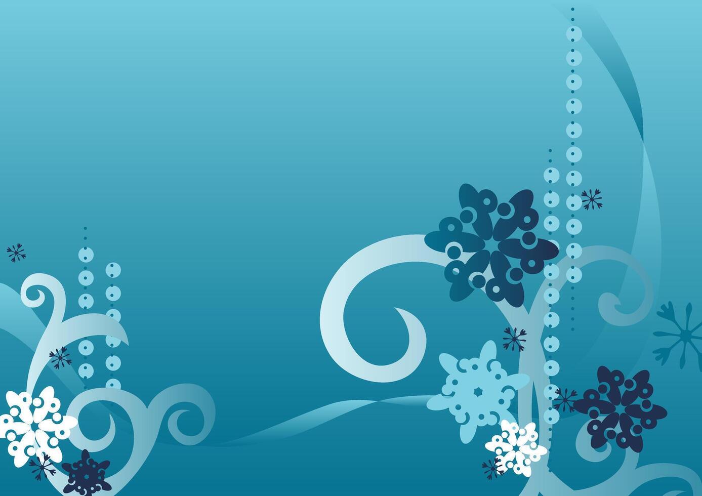 Elegant Abstract Floral Pattern in Turquoise - Background Illustration vector