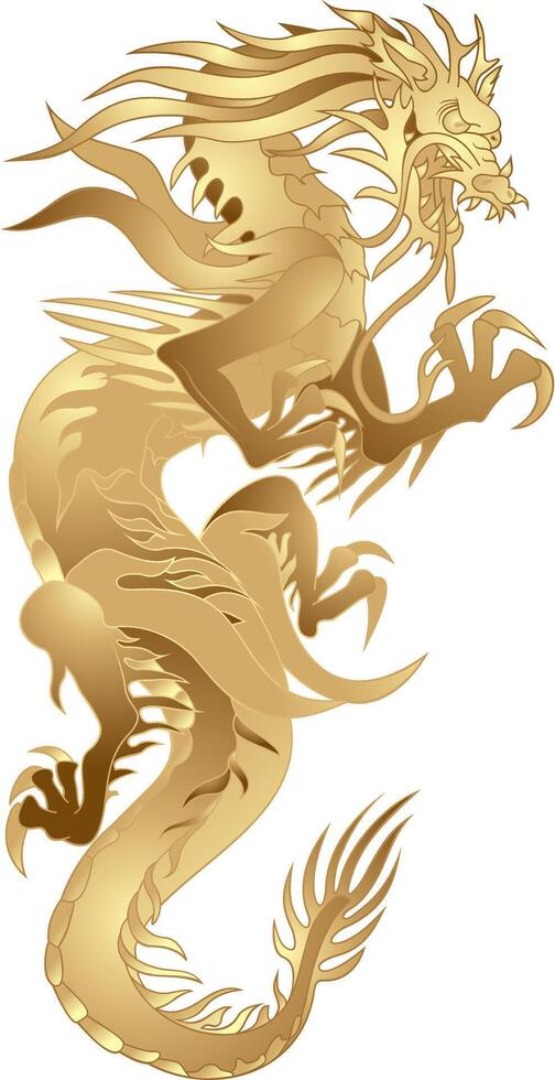Golden Dragon Flyer with Mythical Ornate Design vector
