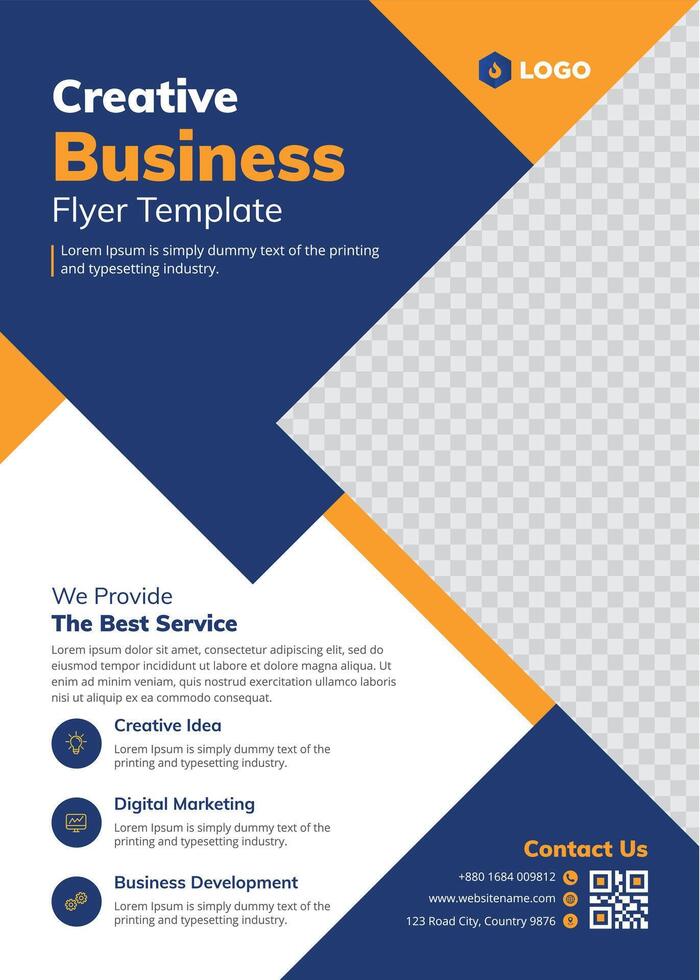 Modern Corporate Brochure Layout Template - Creative Business Flyer Design - Professional Marketing Illustration vector