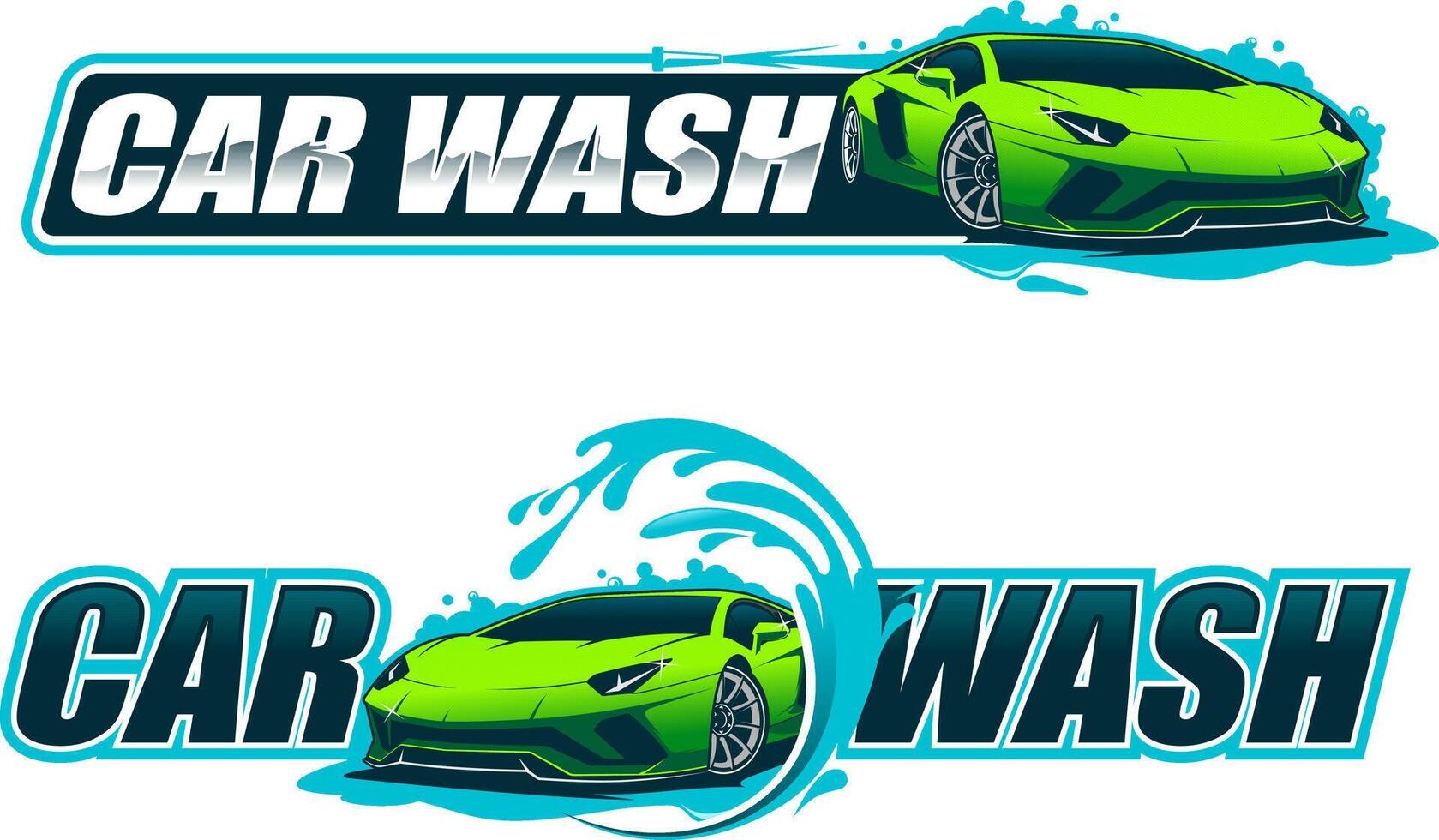 Premium Car Wash Logo Design - Detailing, Auto Cleaning, and Shine Illustration vector