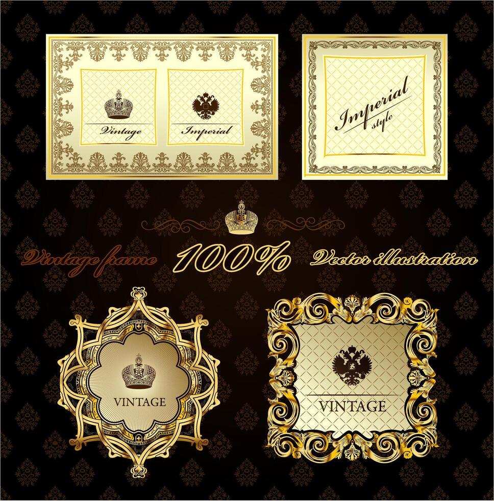 Elegant Vintage Ornament Illustration Gold Baroque Decorative Design Classic Flourish Art vector