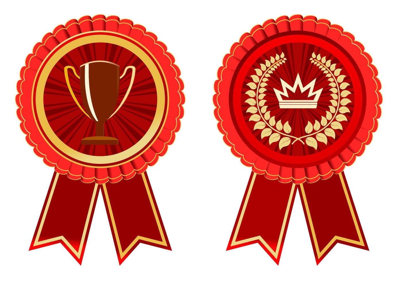 Elegant Medallas Badge Art - Vintage Award Ribbon Illustration vector