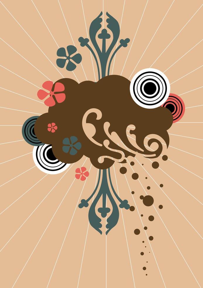 Elegant Dark Cream Floral Abstract Background vector