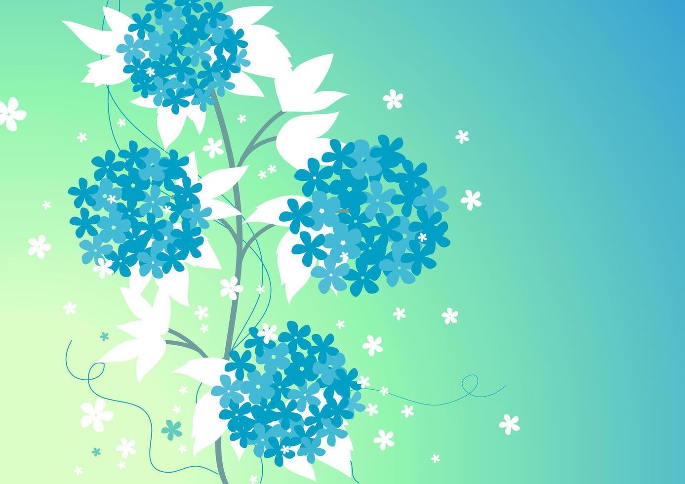 Elegant Green and Blue Floral Abstract Background vector