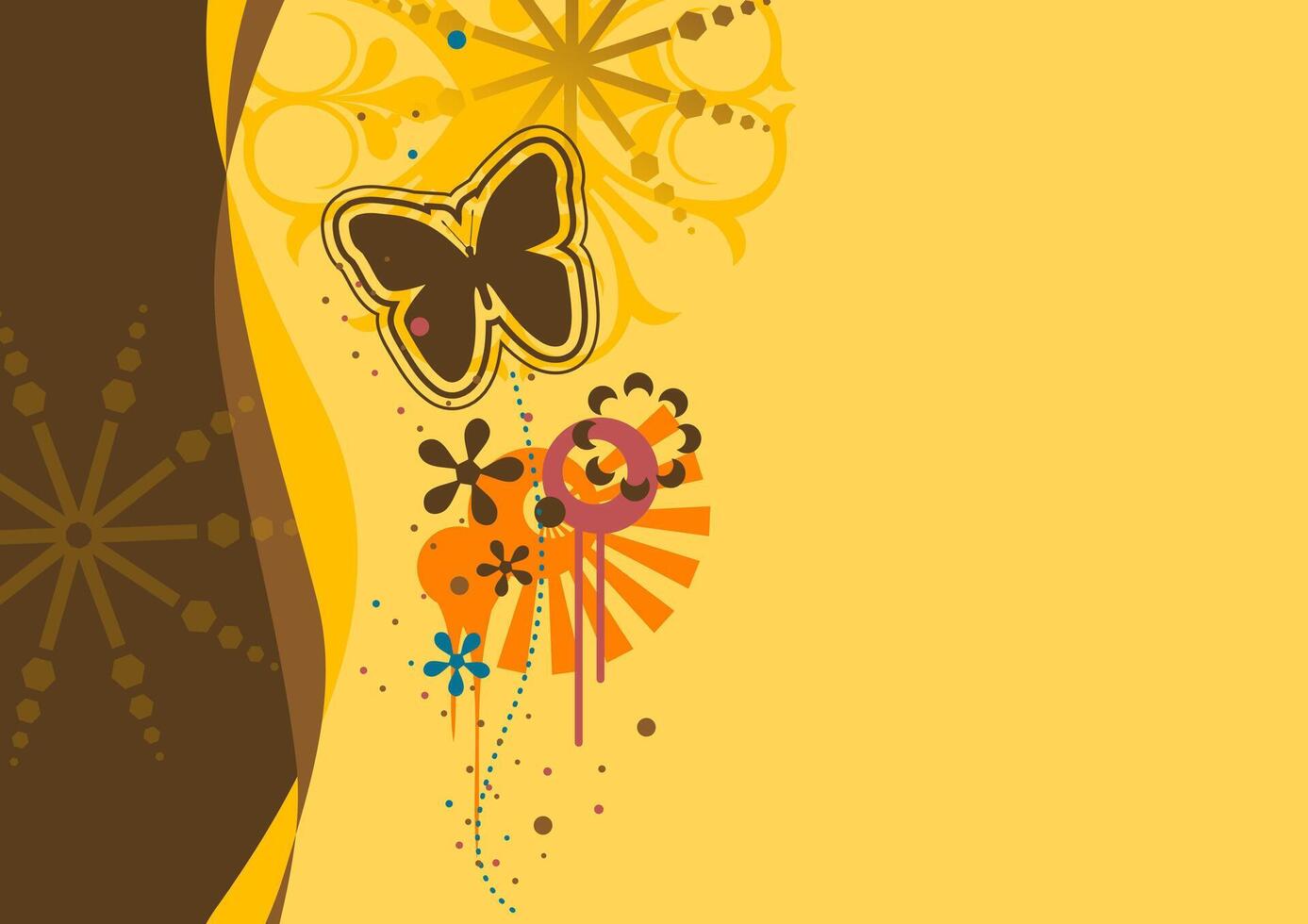 Vibrant Abstract Floral Yellow Background Art vector