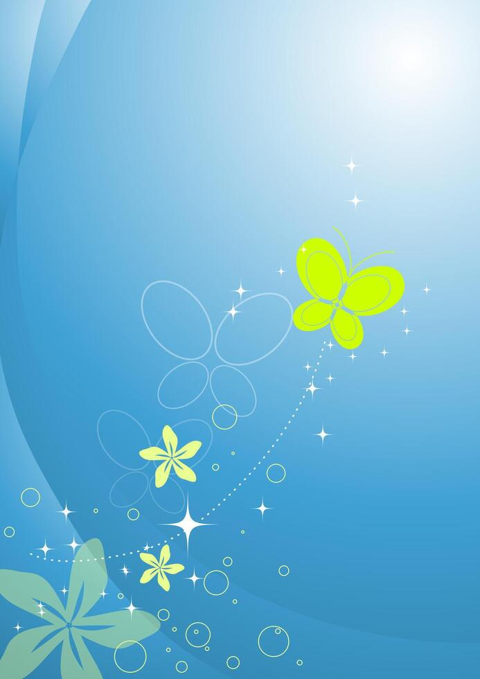 Ethereal Floral Abstract Pattern in Soft Blue Tones - Illustration vector