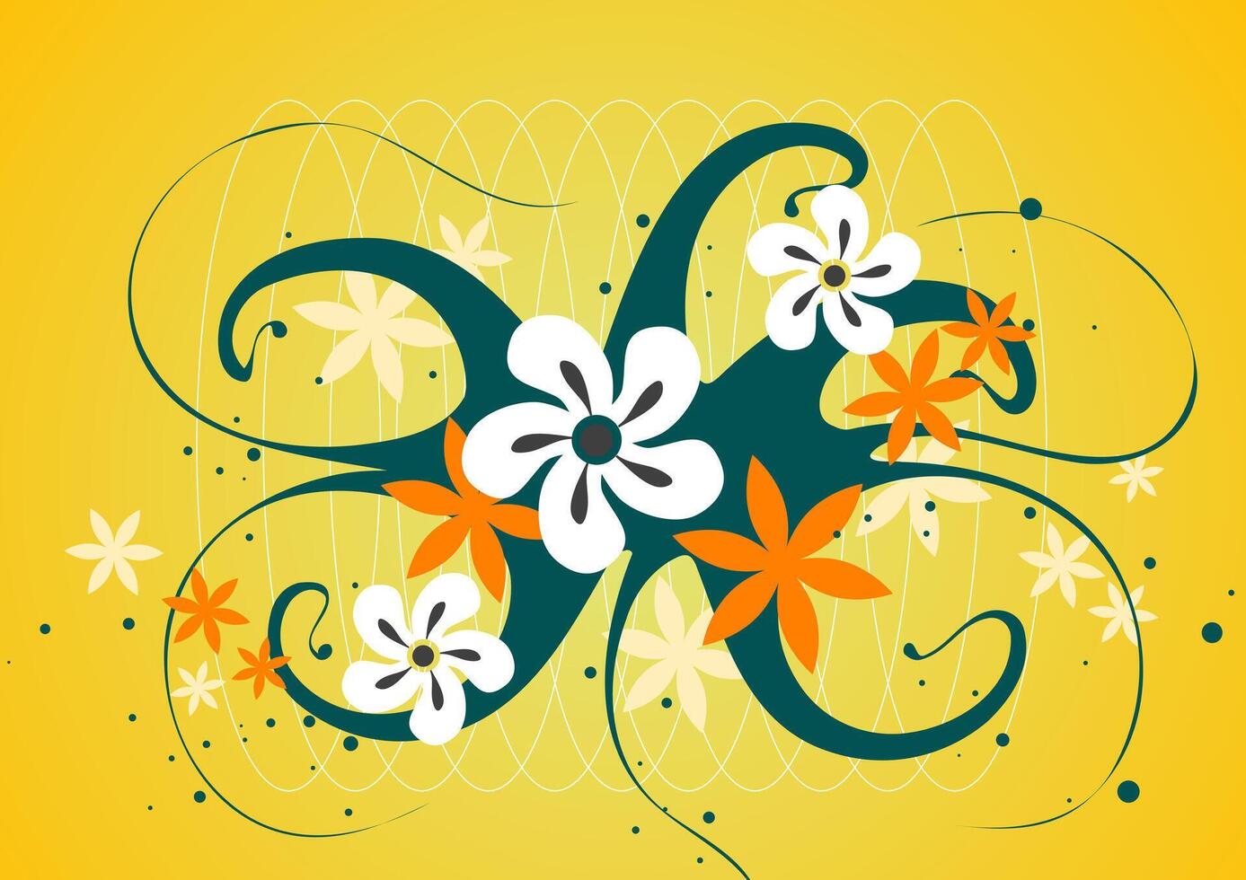 Soft Yellow Floral Abstract Background Design vector