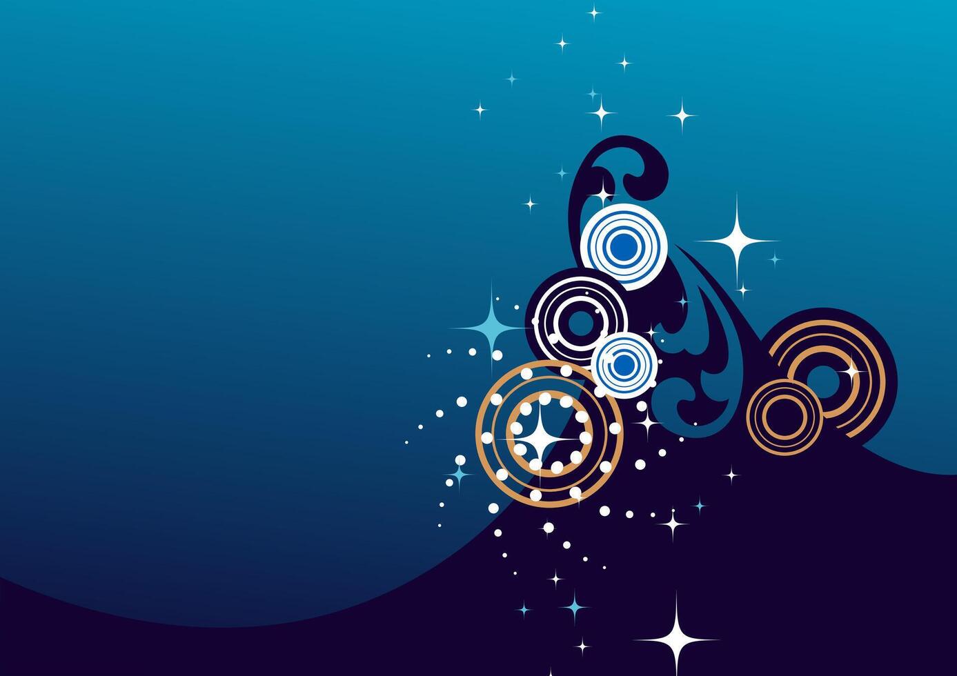 Floral Abstract Midnight Blue Background Design vector