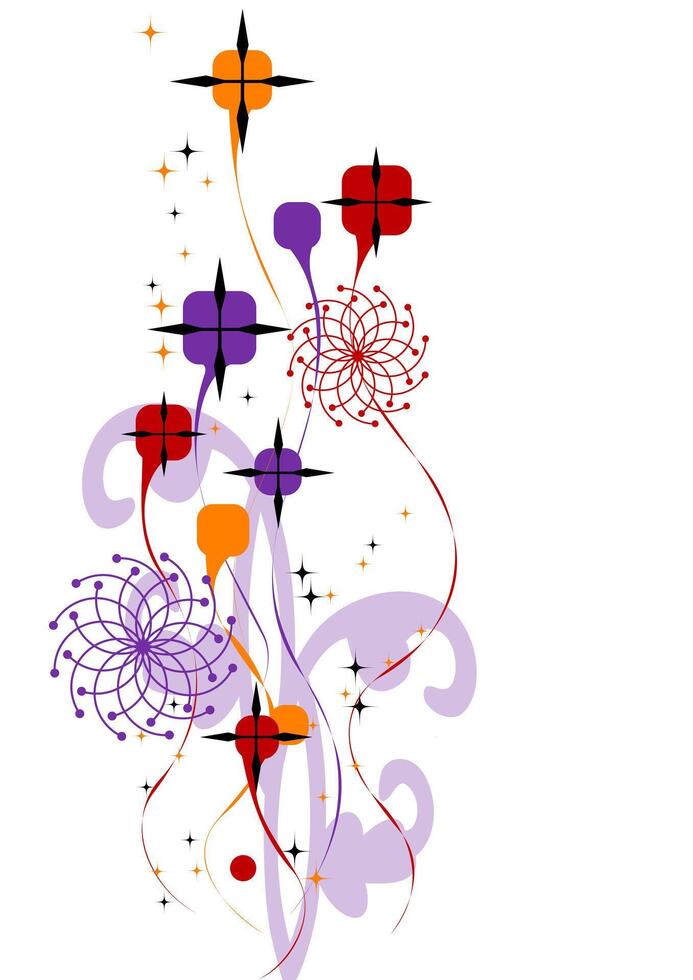 Elegant Floral Abstract Pattern in White - Minimalist Botanical Backgroun vector