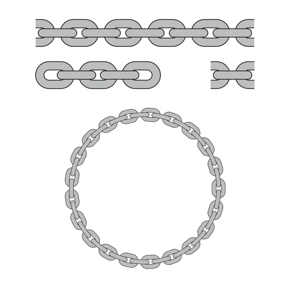 Illustration of silver chain, brushes for design vector