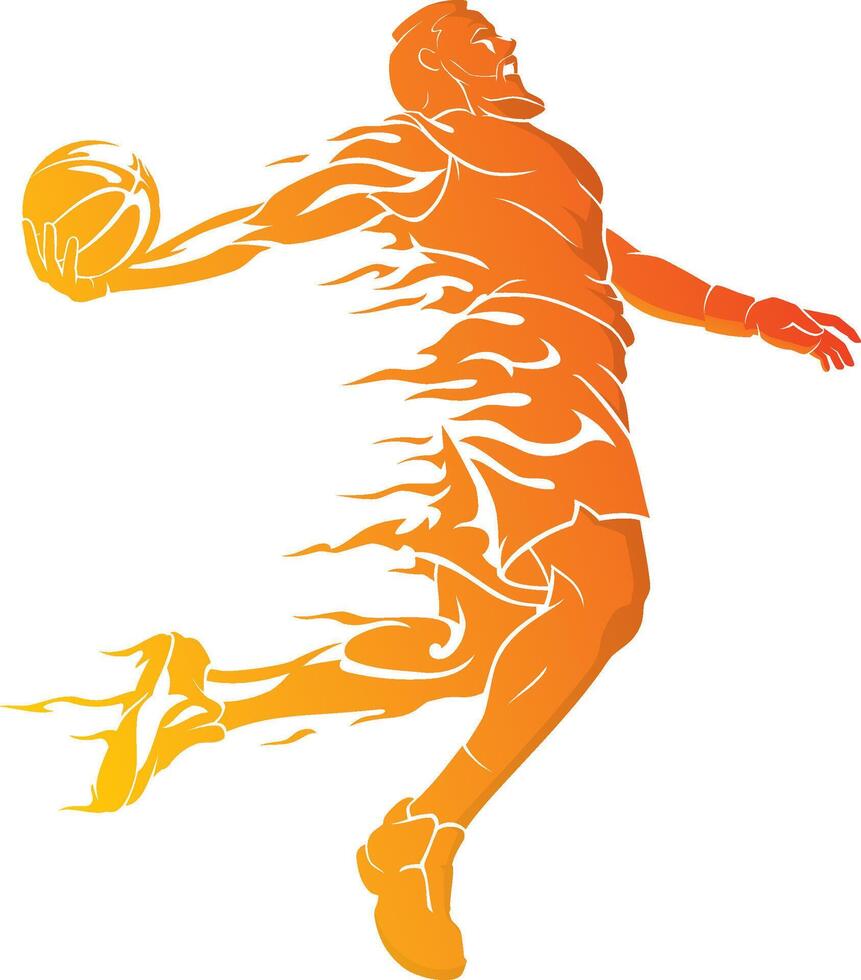 Basketball Dunk Flame Abstract vector