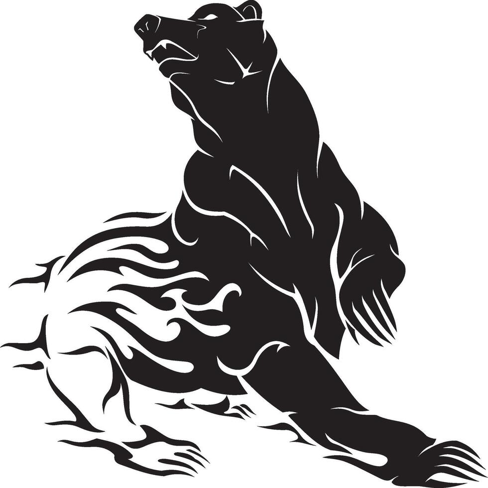 Bear Tattoo Art Flame Abstract vector