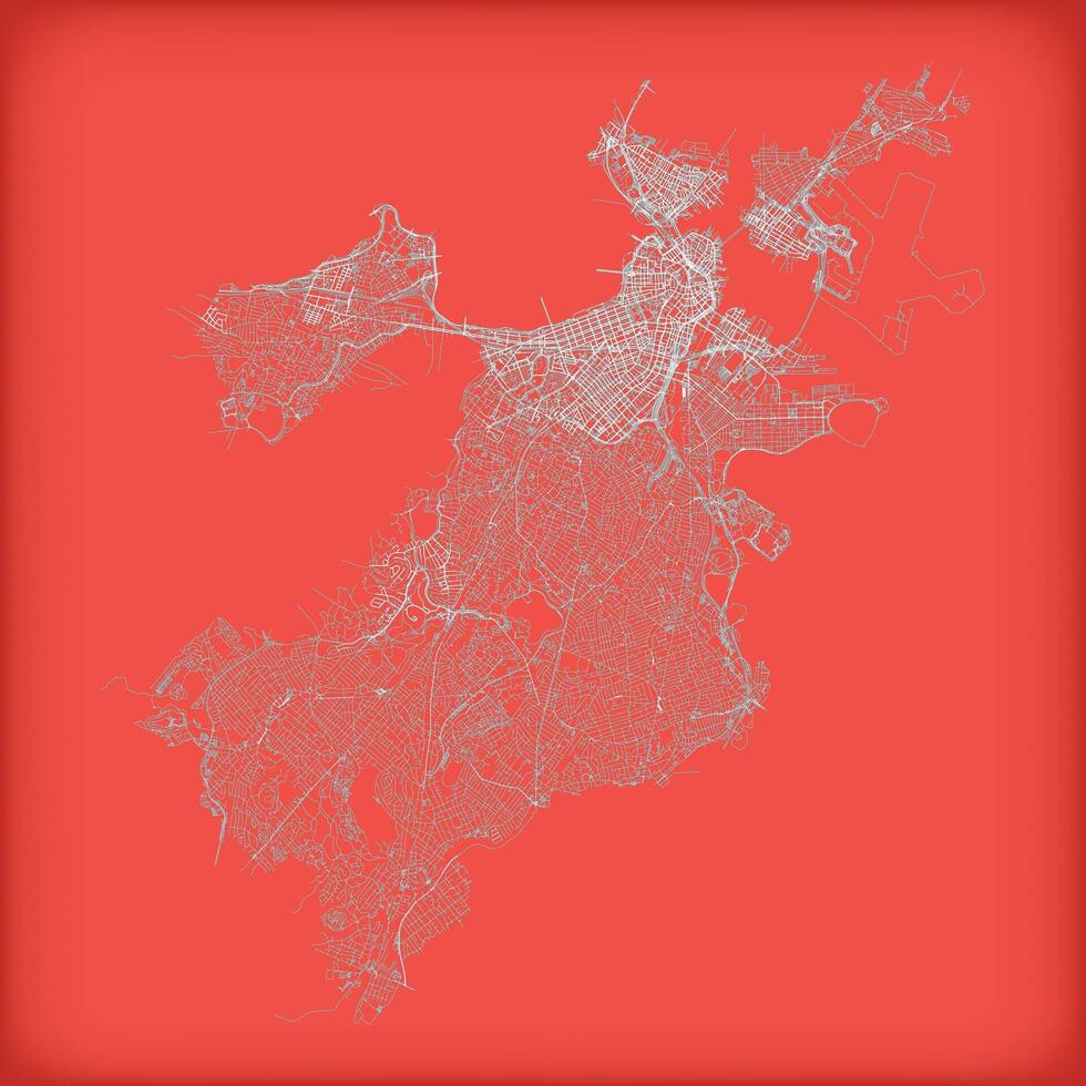 Boston City in Massachusetts United Stated street road map,outline illustration image vector
