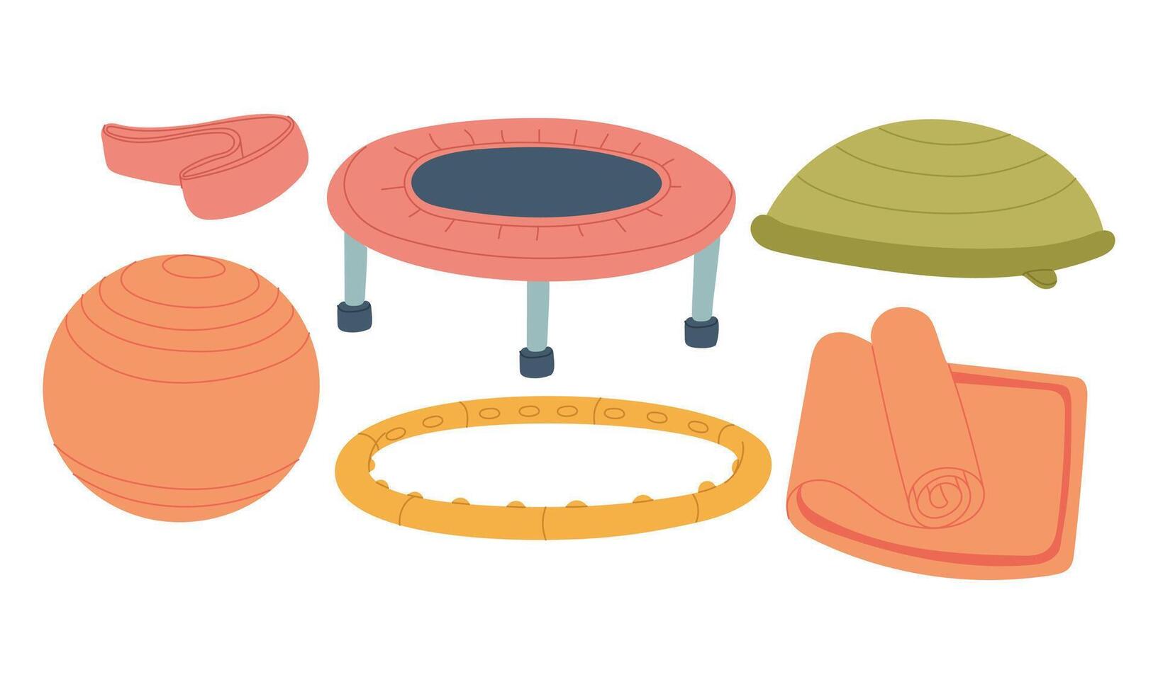 Colorful gym equipment for exercise vector
