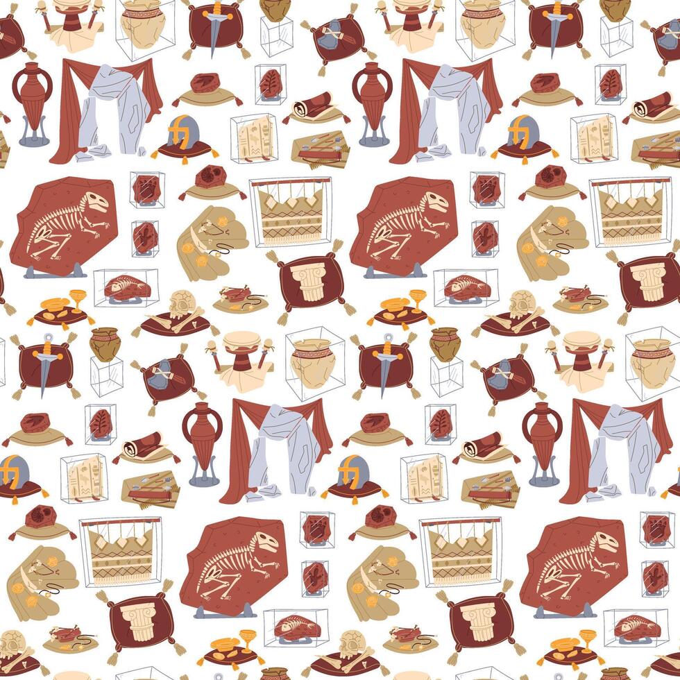 Colorful pattern of ancient artifacts vector