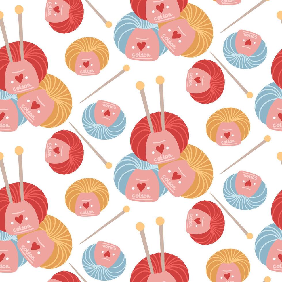 Colorful yarn and snail pattern design vector