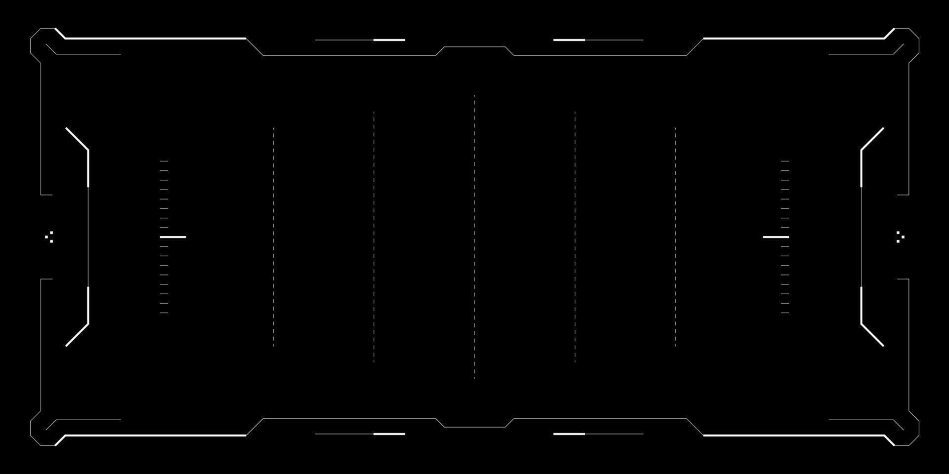 Futuristic tech HUD interface with clean glitch overlay. Cyberpunk style UI for drone control or sci fi game. Includes digital radar, target frame, data layout, and sleek tactical screen elements. vector