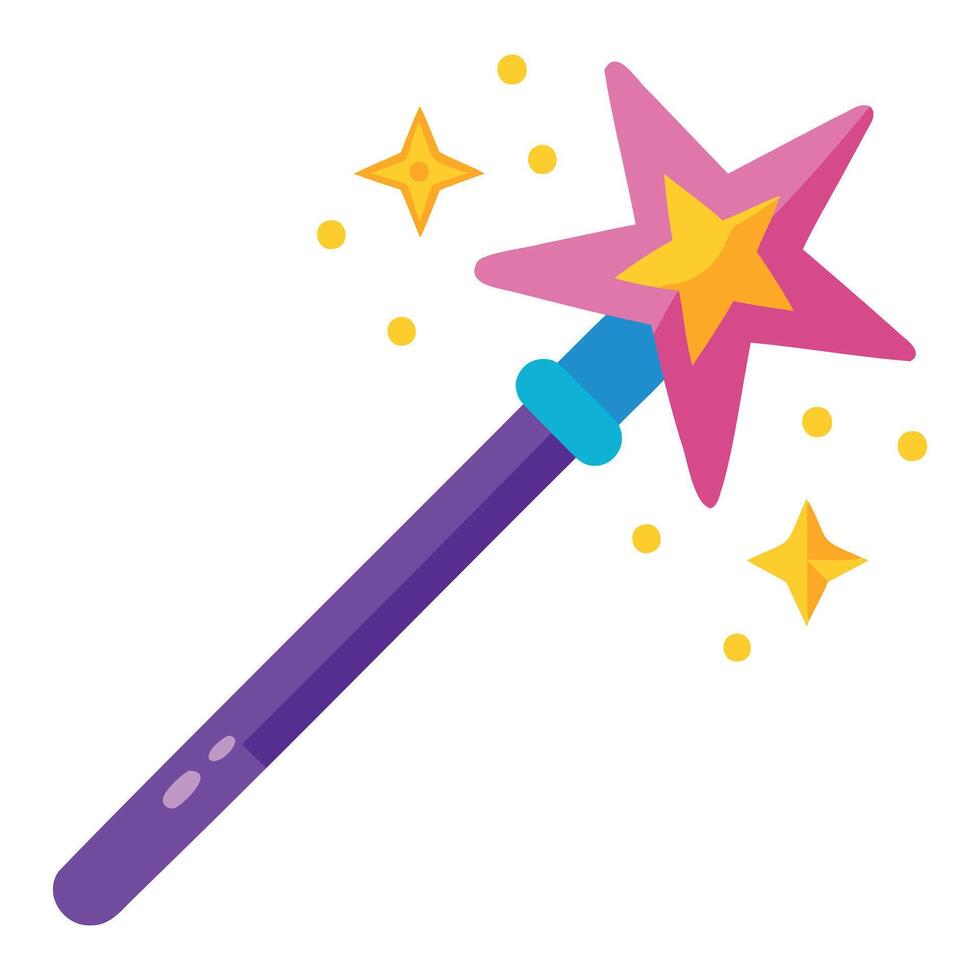 Mystical Spell Casting Rod Designs vector