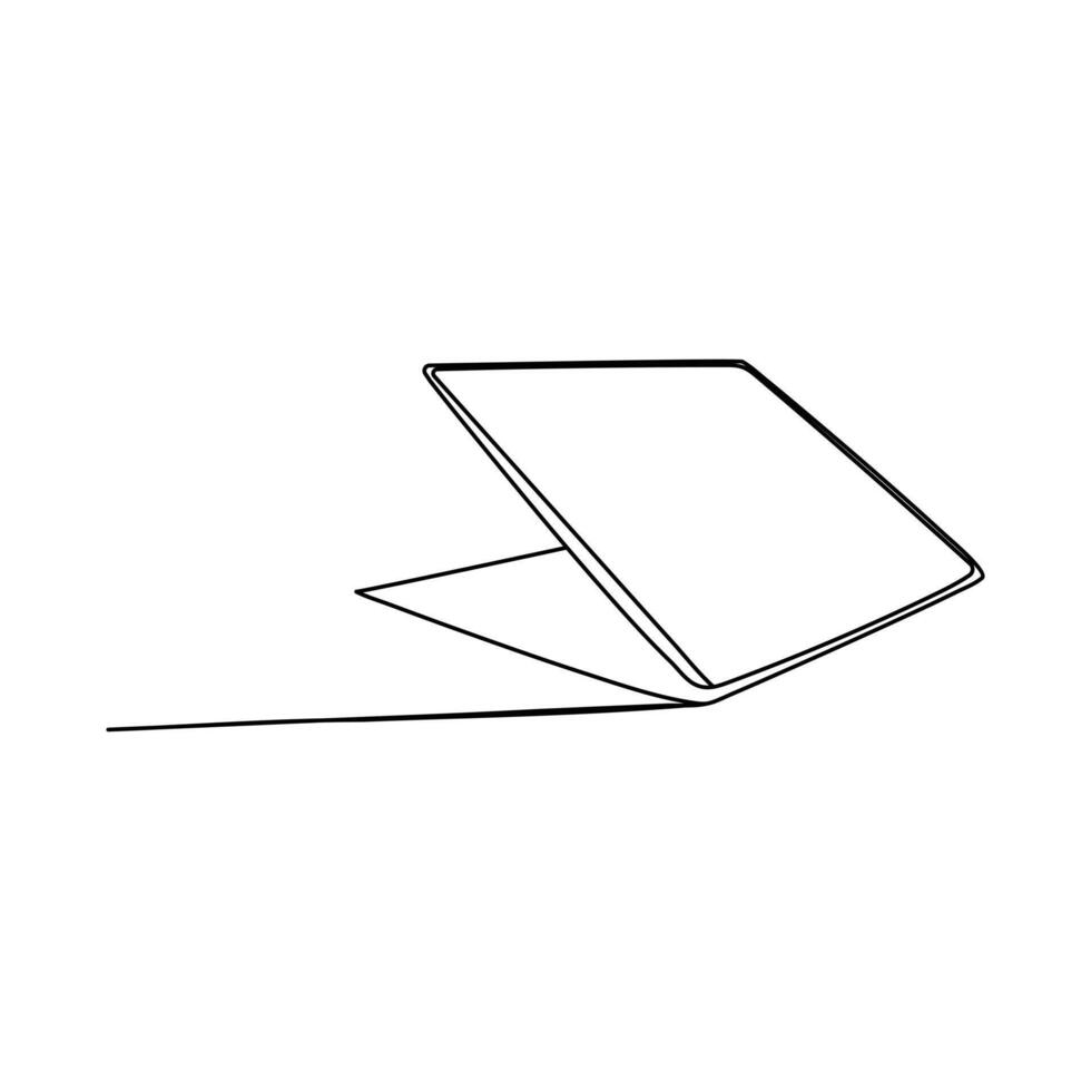 Simple hand drawn laptop in one line style perfect for tech minimal illustration and creative design vector