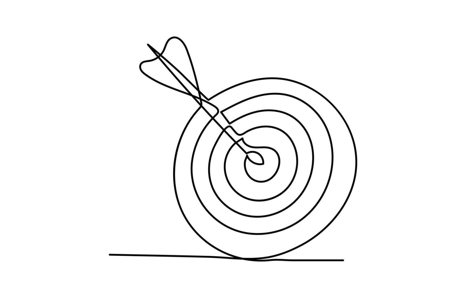 Financial goal and business target symbol drawn in artistic one line minimal style for marketing use vector
