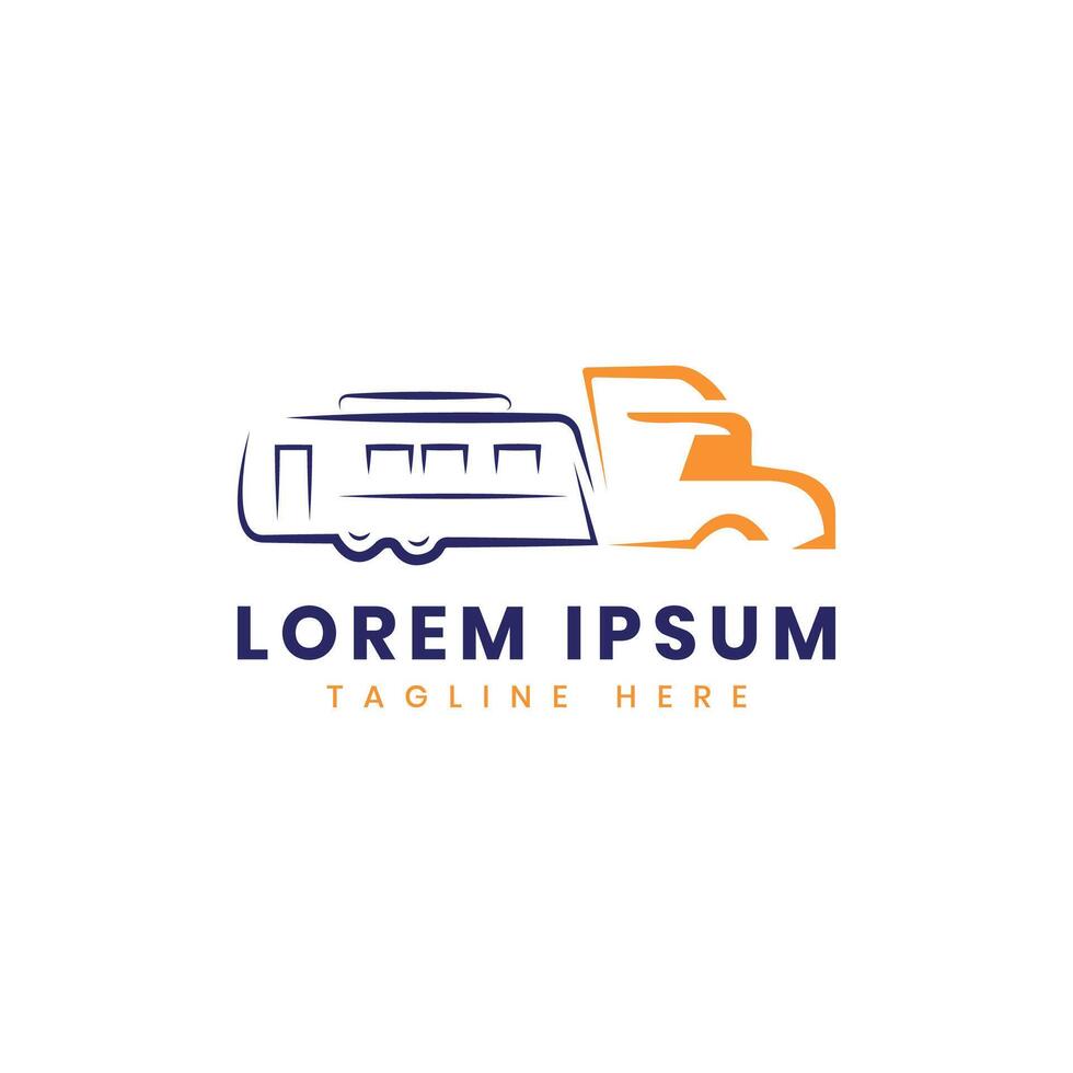 RV truck vehicle campaign truck logo design modern minimal concept vector